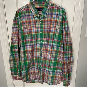 Men's Classic Fit Long Sleeve Plaid Oxford Shirt